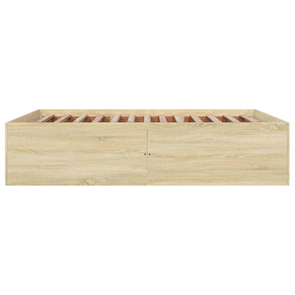 Bedframe bewerkt hout sonoma eikenkleurig 150x200 cm