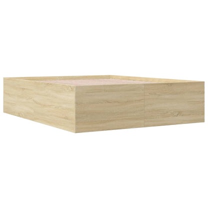 Bedframe bewerkt hout sonoma eikenkleurig 150x200 cm