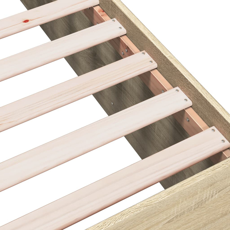 Bedframe bewerkt hout sonoma eikenkleurig 150x200 cm