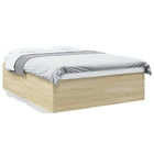 Wooden bed frame in Sonoma oak finish 150x200 cm