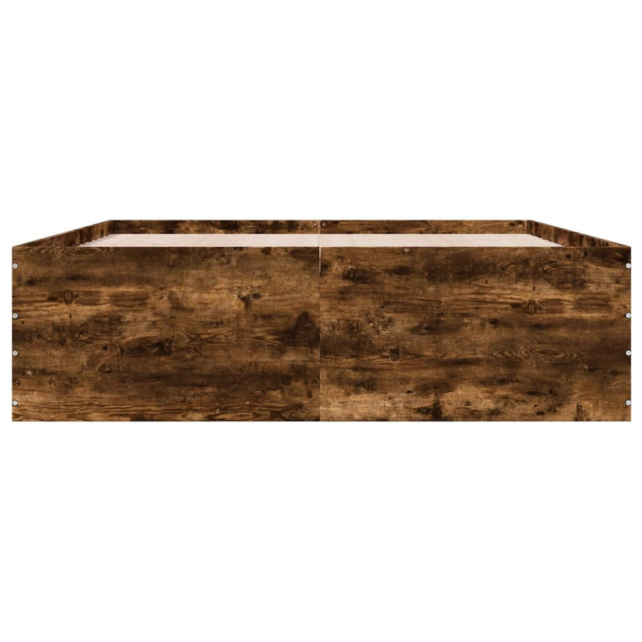 Bedframe bewerkt hout gerookt eikenkleurig 150x200 cm