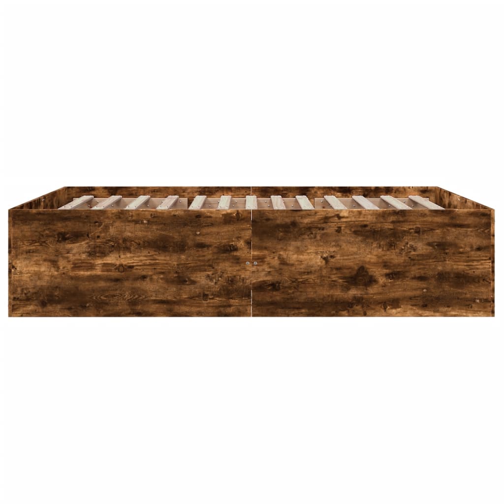 Bedframe bewerkt hout gerookt eikenkleurig 150x200 cm