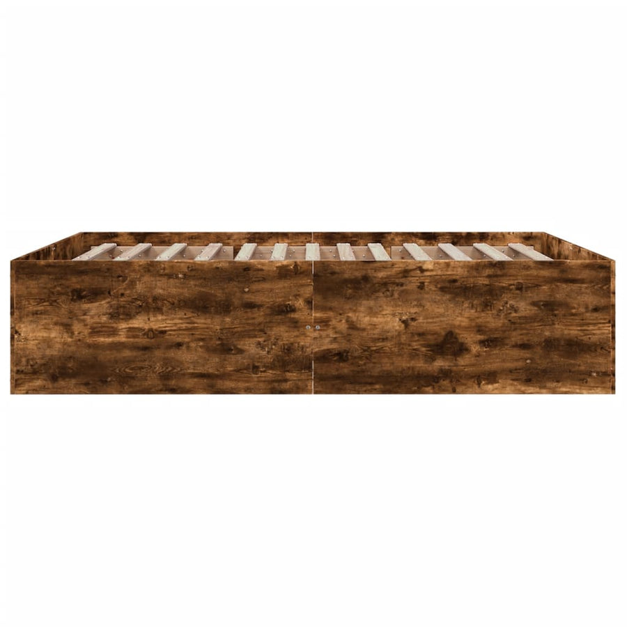 Bedframe bewerkt hout gerookt eikenkleurig 150x200 cm