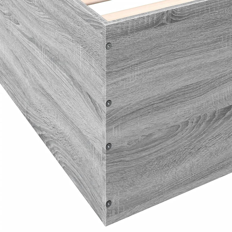 Bedframe bewerkt hout grijs sonoma eikenkleurig 150x200 cm