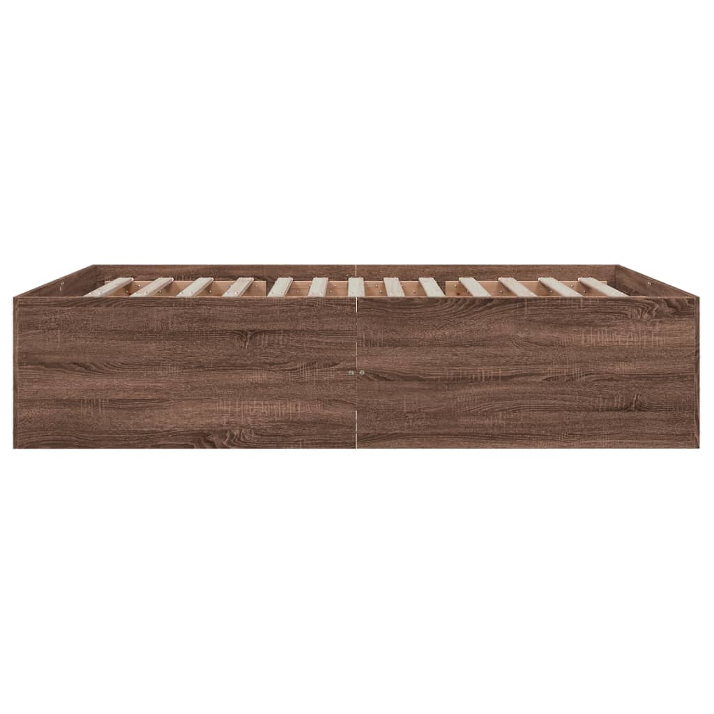 Bedframe bewerkt hout bruin eikenkleur 150x200 cm