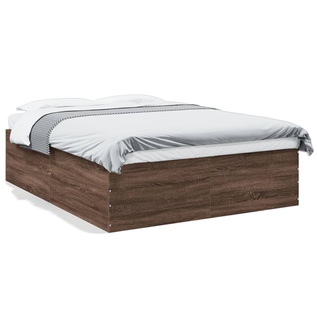 Bedframe bewerkt hout bruin eikenkleur 150x200 cm