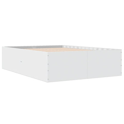 Bedframe bewerkt hout wit 140x200 cm