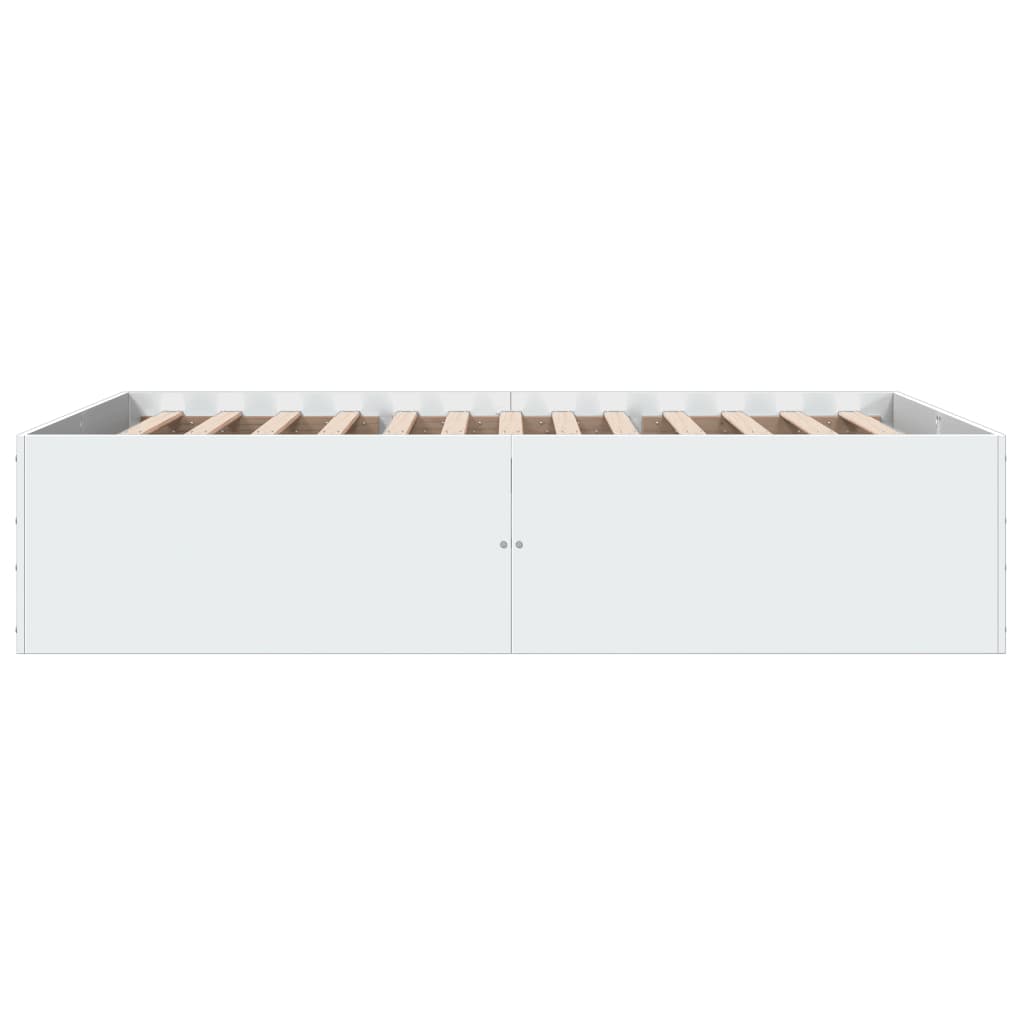 Bedframe bewerkt hout wit 140x200 cm