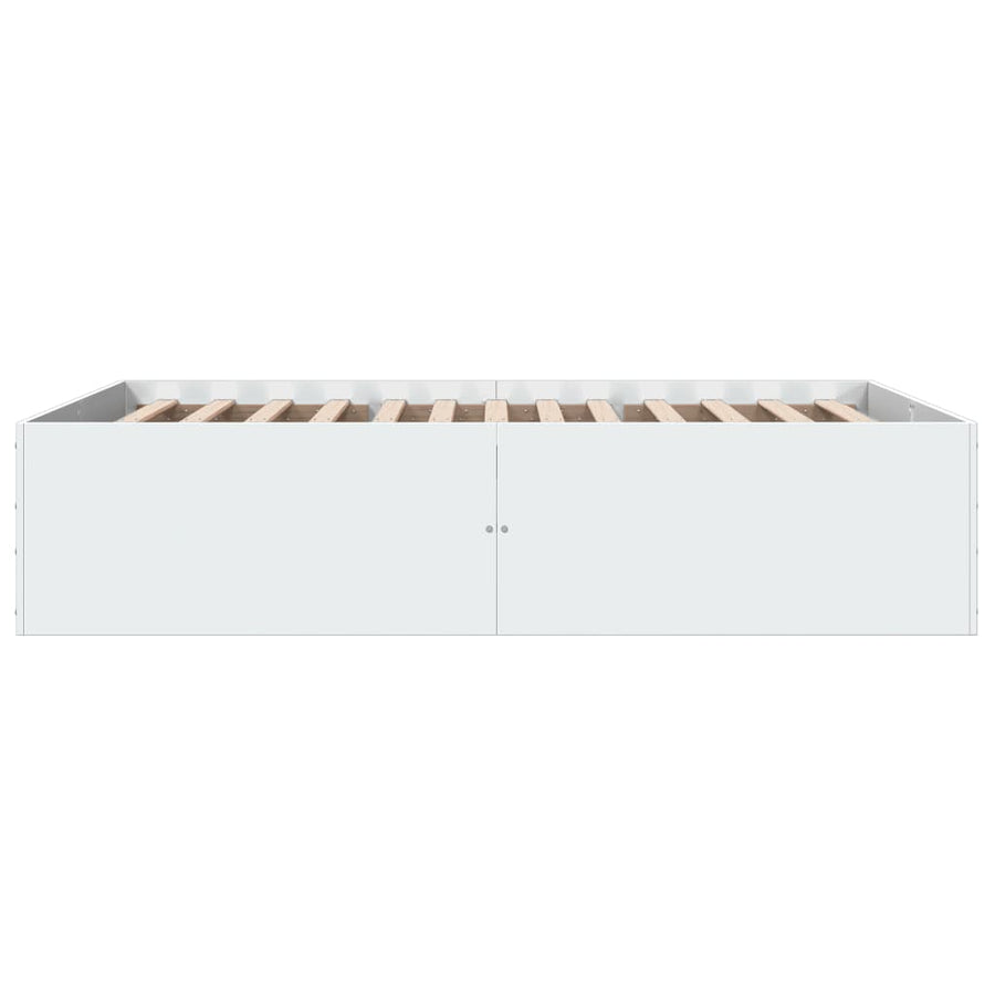 Bedframe bewerkt hout wit 140x200 cm