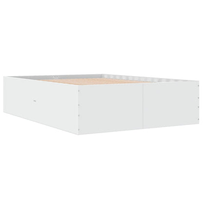 Bedframe bewerkt hout wit 140x200 cm