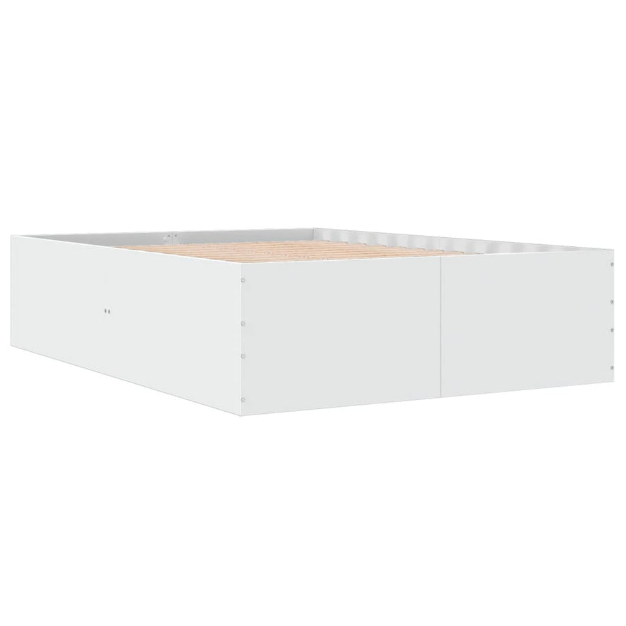 Bedframe bewerkt hout wit 140x200 cm