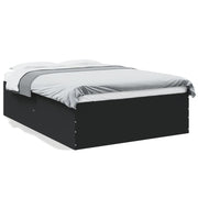 Bedframe bewerkt hout zwart 140x200 cm