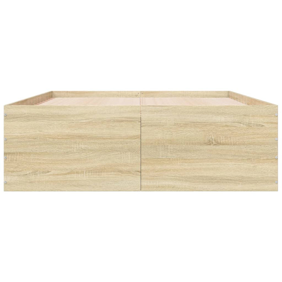 Bedframe bewerkt hout sonoma eikenkleurig 140x200 cm