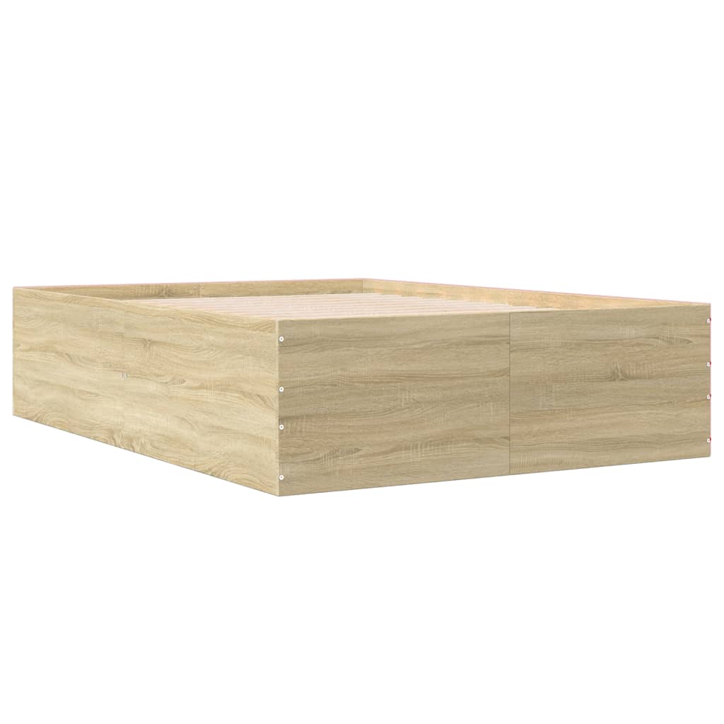 Bedframe bewerkt hout sonoma eikenkleurig 140x200 cm