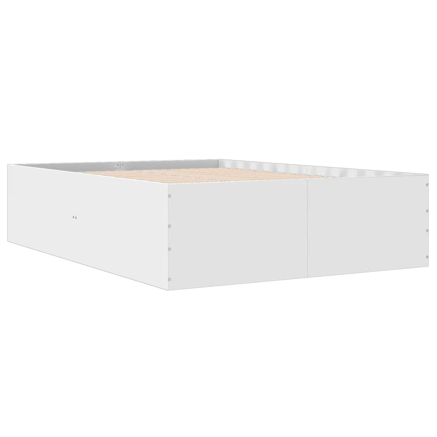 Bedframe LED massief hout wit 120x200 cm