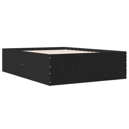 Bedframe bewerkt hout zwart 120x200 cm