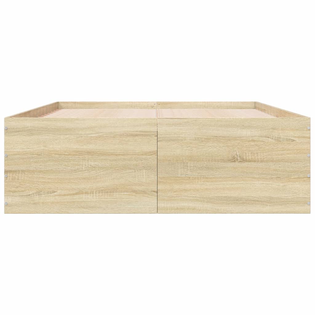 Bedframe bewerkt hout sonoma eikenkleurig 120x200 cm