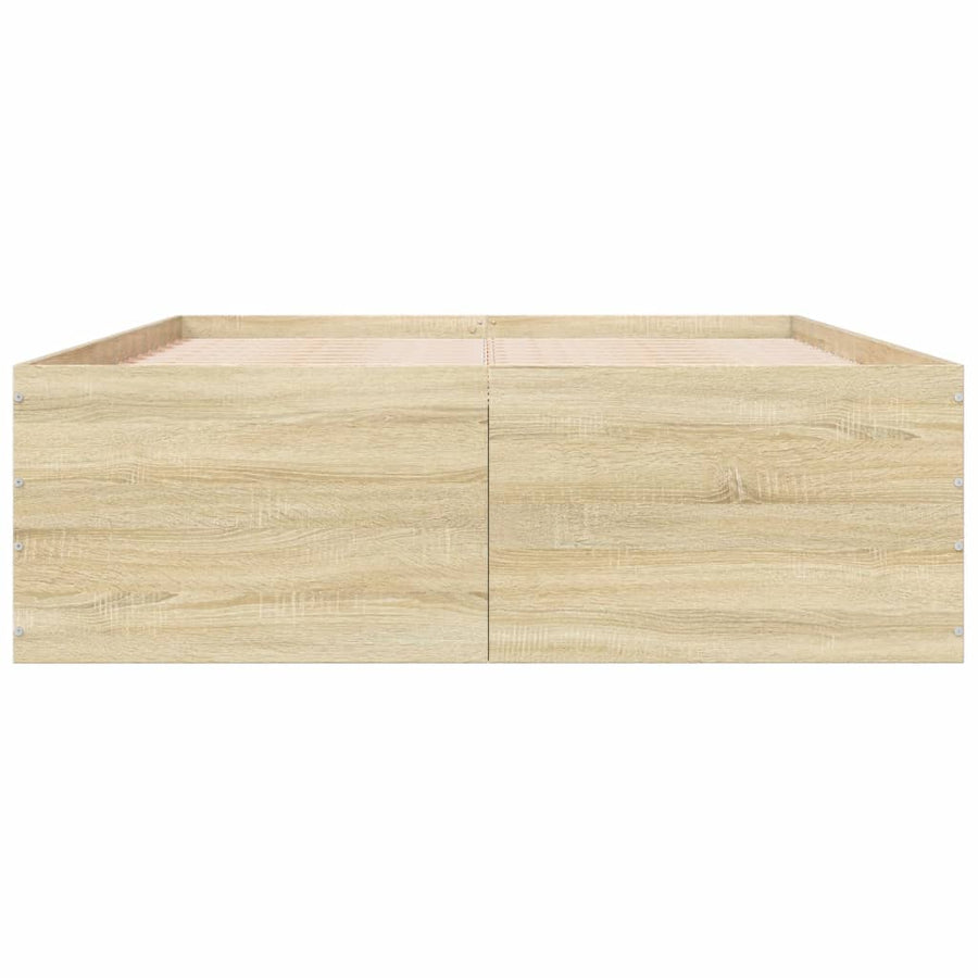 Bedframe bewerkt hout sonoma eikenkleurig 120x200 cm