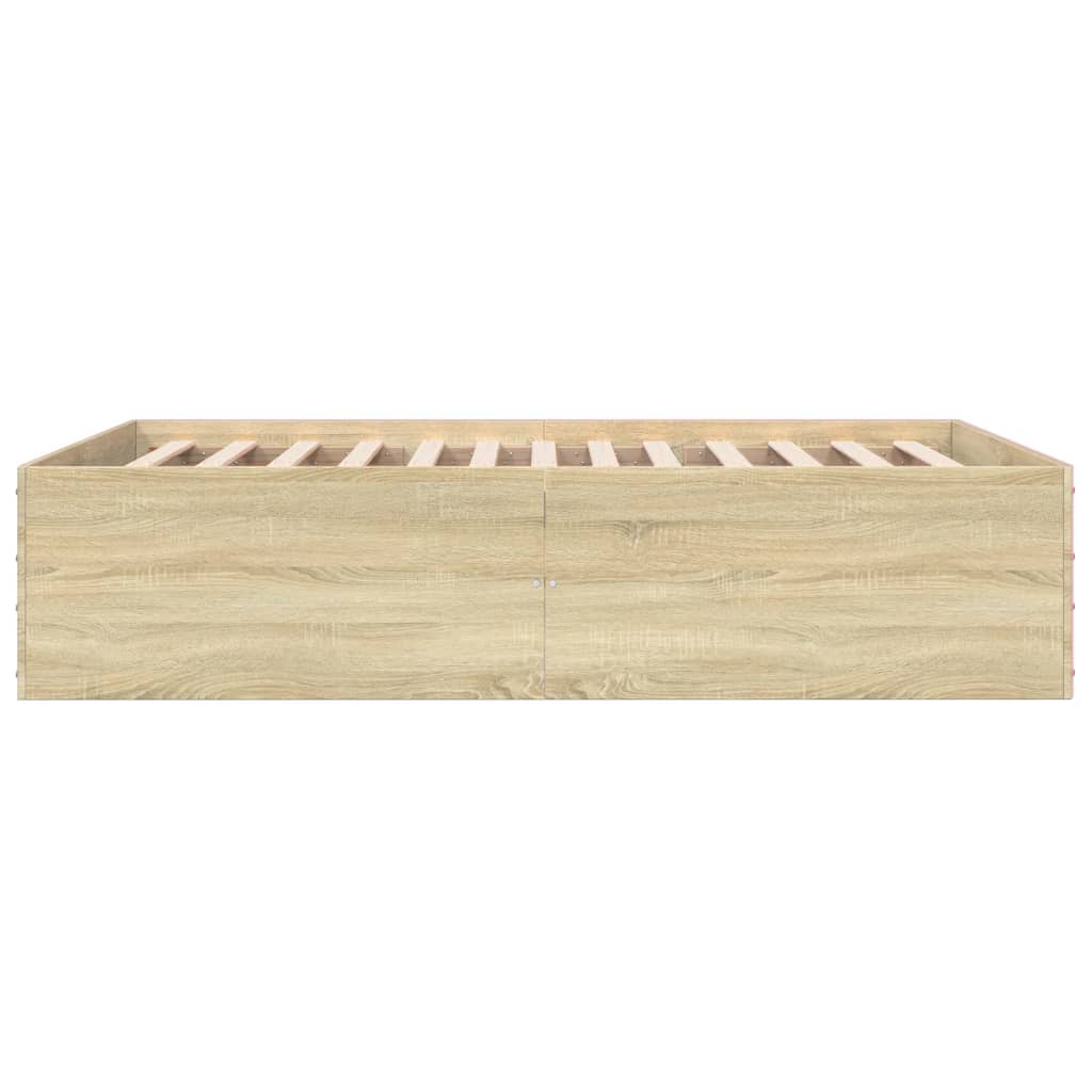 Bedframe bewerkt hout sonoma eikenkleurig 120x200 cm