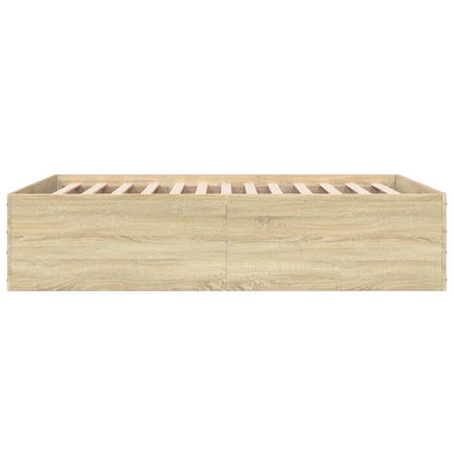Bedframe bewerkt hout sonoma eikenkleurig 120x200 cm