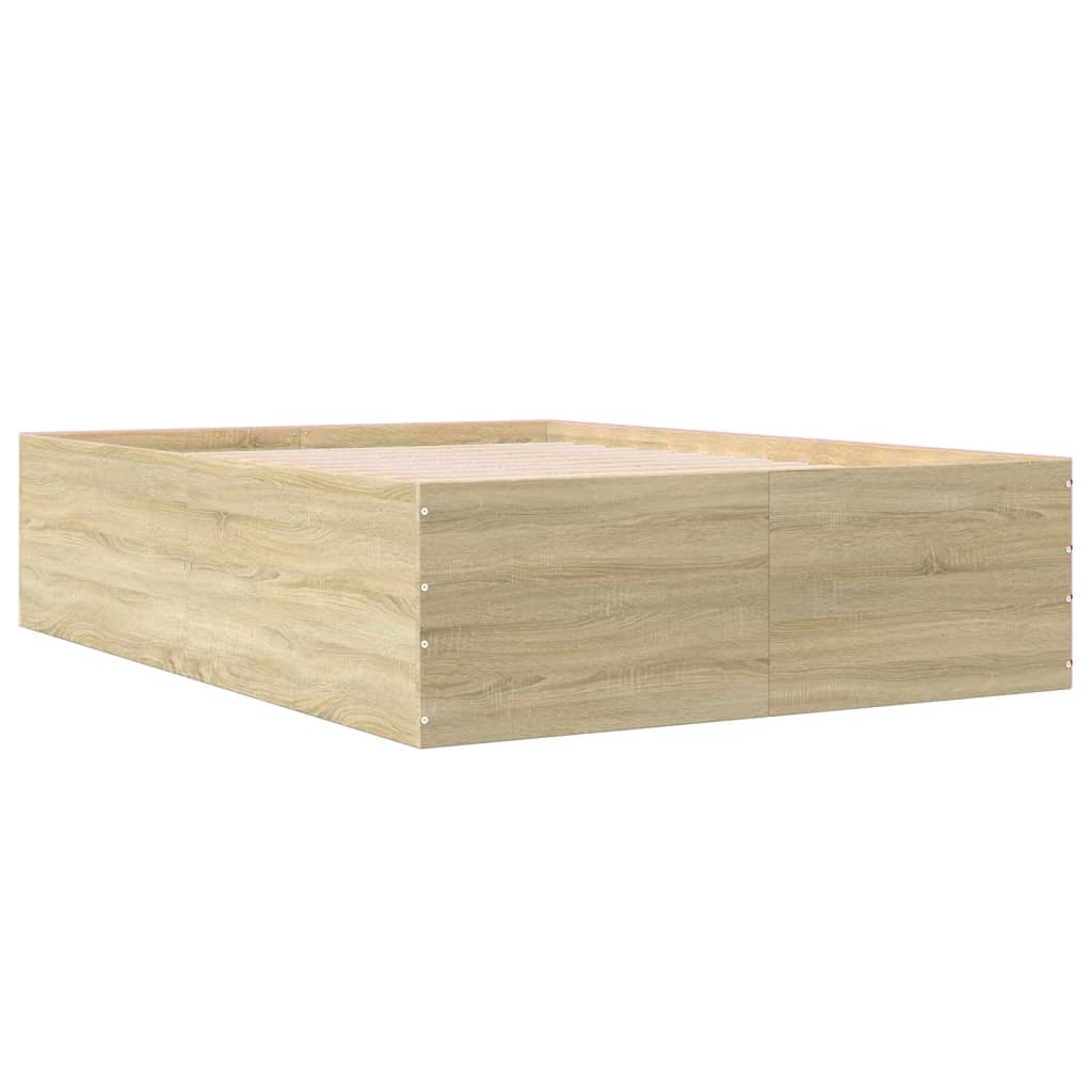 Bedframe bewerkt hout sonoma eikenkleurig 120x200 cm