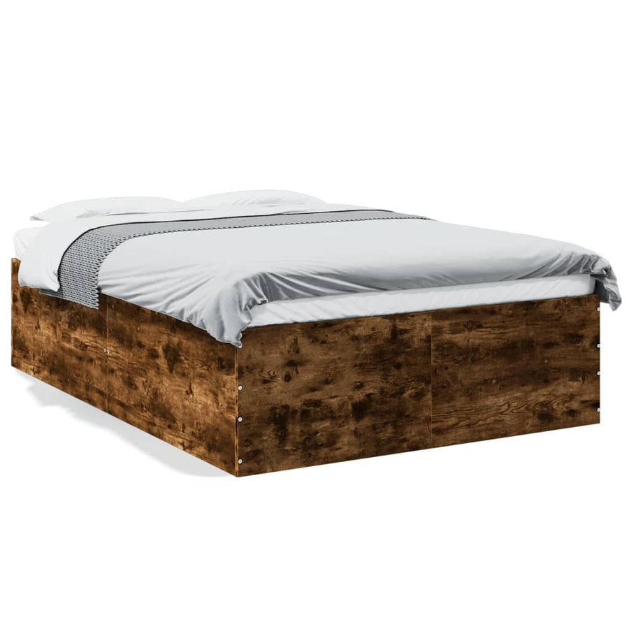 Bedframe bewerkt hout gerookt eikenkleurig 120x200 cm