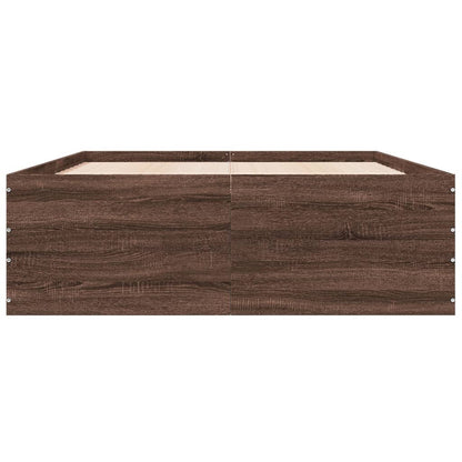 Bedframe bewerkt hout bruin eikenkleur 120x200 cm