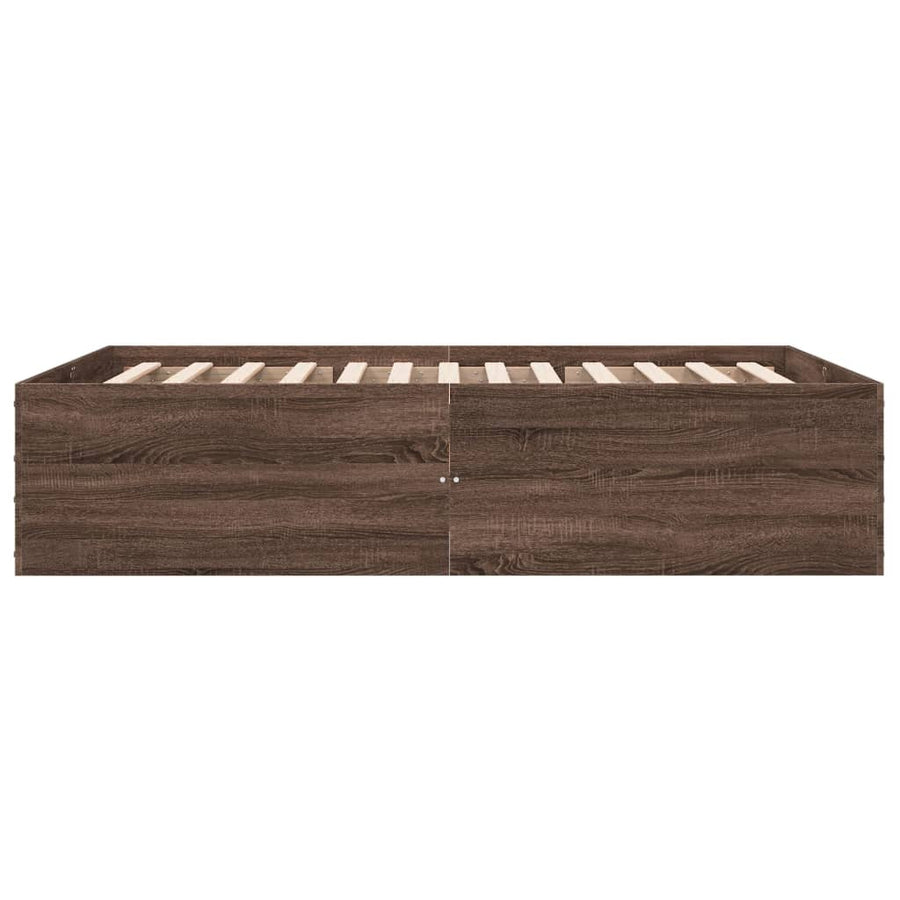 Bedframe bewerkt hout bruin eikenkleur 120x200 cm