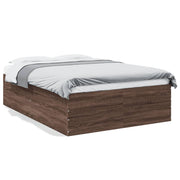 Bedframe bewerkt hout 120x200 cm bruin eikenkleur