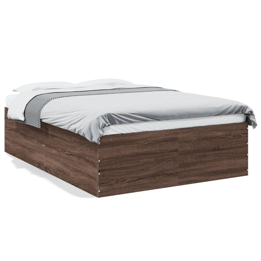 Bedframe bewerkt hout bruin eikenkleur 120x200 cm