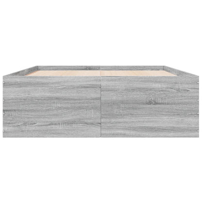 Bedframe bewerkt hout grijs sonoma eikenkleurig 140x190 cm