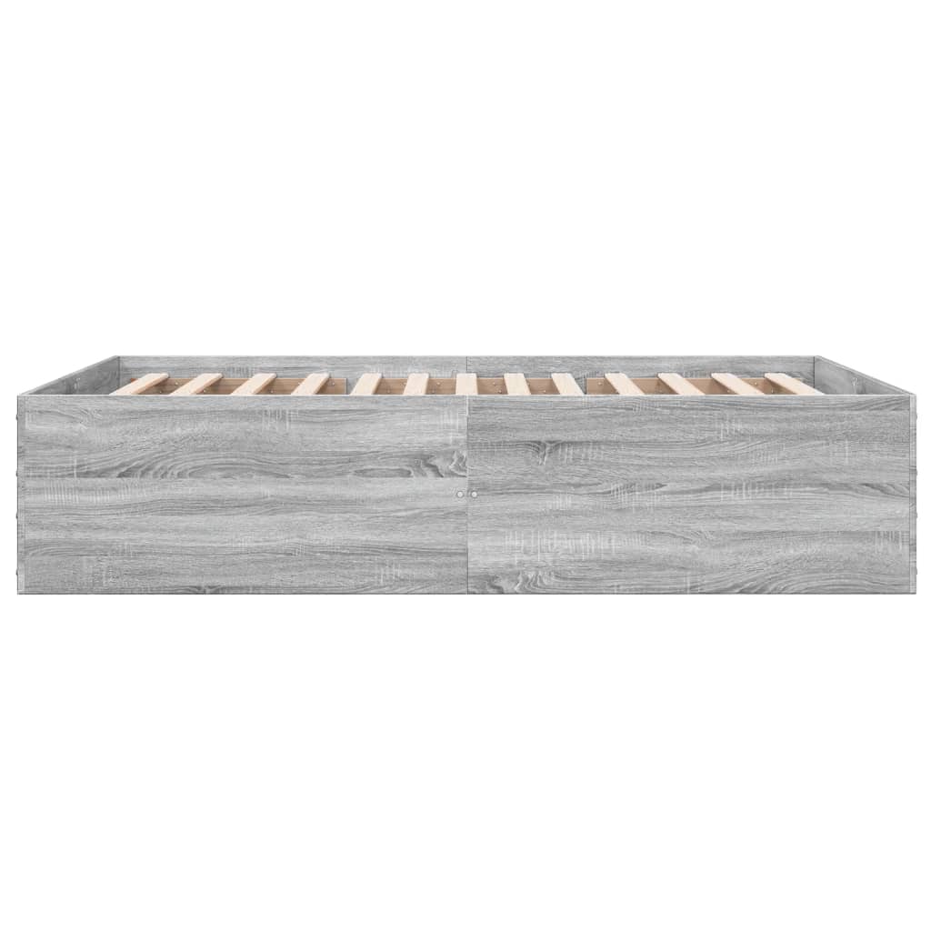 Bedframe bewerkt hout grijs sonoma eikenkleurig 140x190 cm
