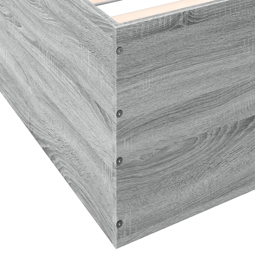 Bedframe bewerkt hout grijs sonoma eikenkleurig 140x190 cm