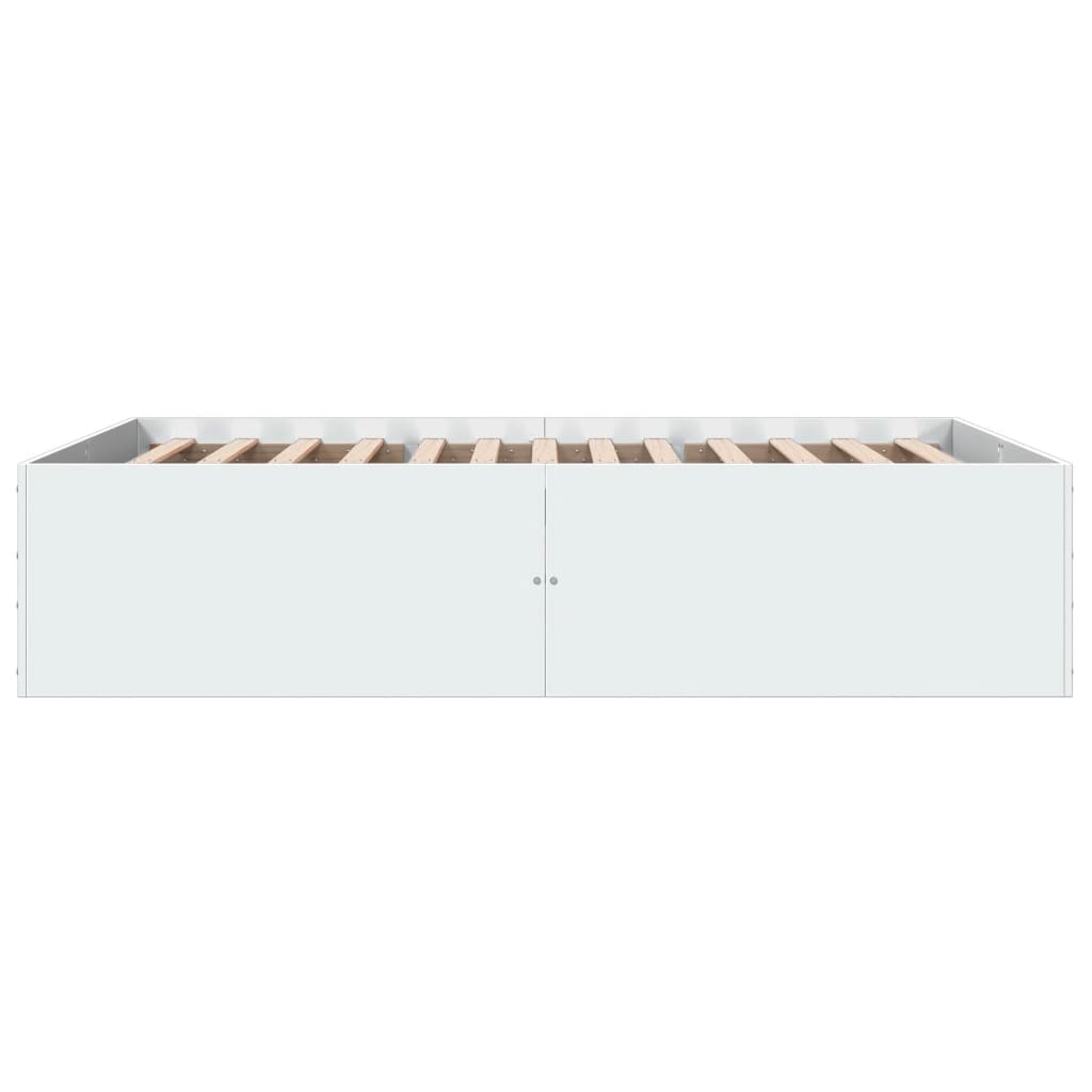 Bedframe bewerkt hout wit 135x190 cm