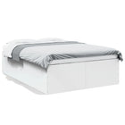 Bedframe bewerkt hout wit 135x190 cm