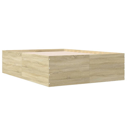 Bedframe bewerkt hout sonoma eikenkleurig 135x190 cm