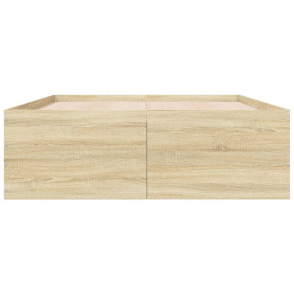 Bedframe bewerkt hout sonoma eikenkleurig 135x190 cm