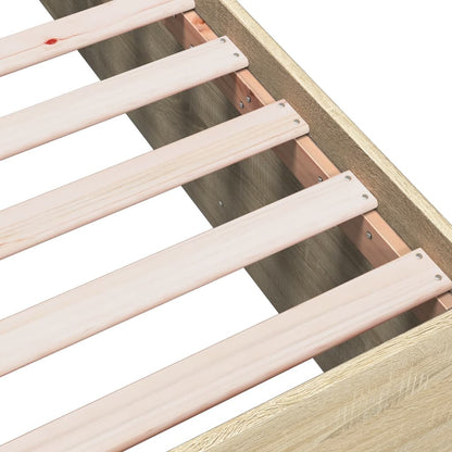 Bedframe bewerkt hout sonoma eikenkleurig 135x190 cm