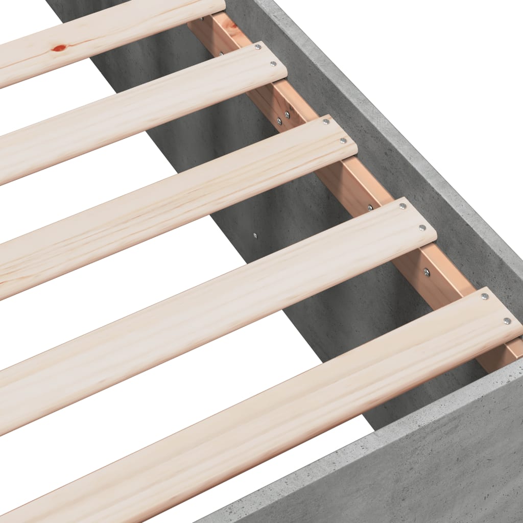 Bedframe bewerkt hout betongrijs 135x190 cm