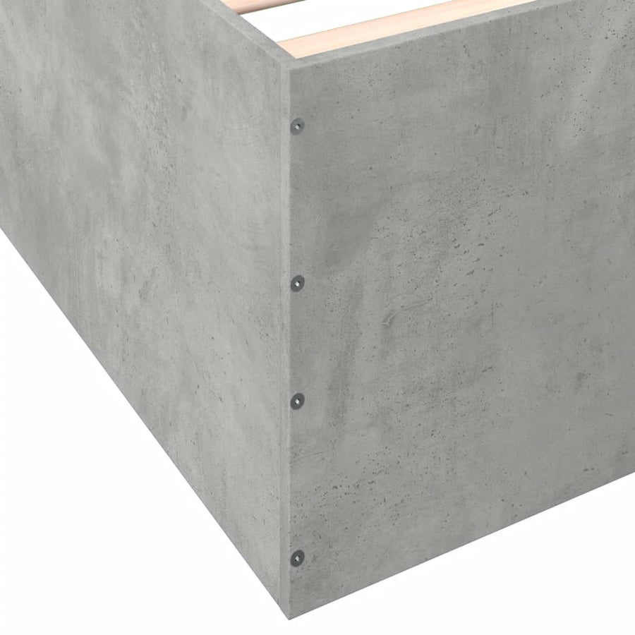 Bedframe bewerkt hout betongrijs 135x190 cm