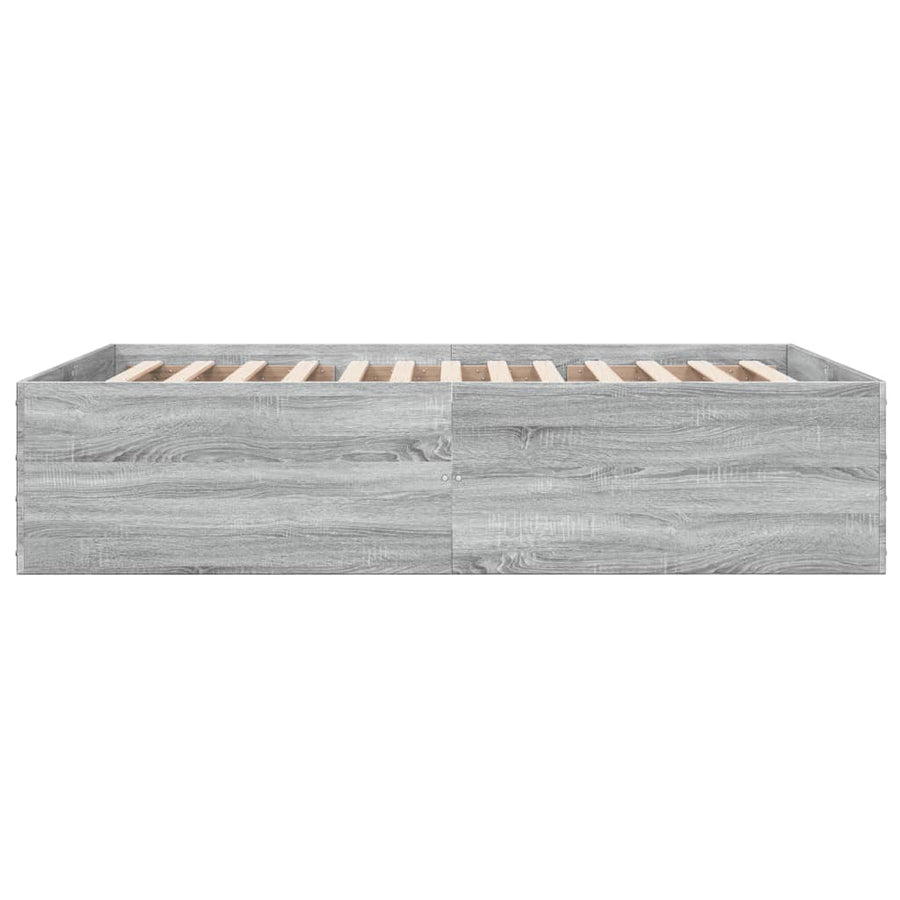 Bedframe bewerkt hout grijs sonoma eikenkleurig 135x190 cm