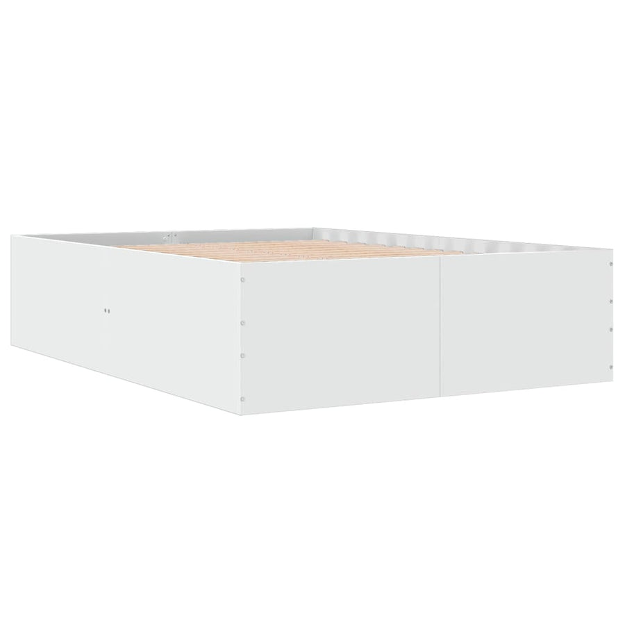 Bedframe bewerkt hout wit 120x190 cm