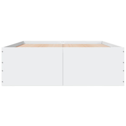 Bedframe bewerkt hout wit 120x190 cm
