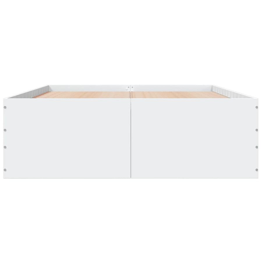 Bedframe bewerkt hout wit 120x190 cm