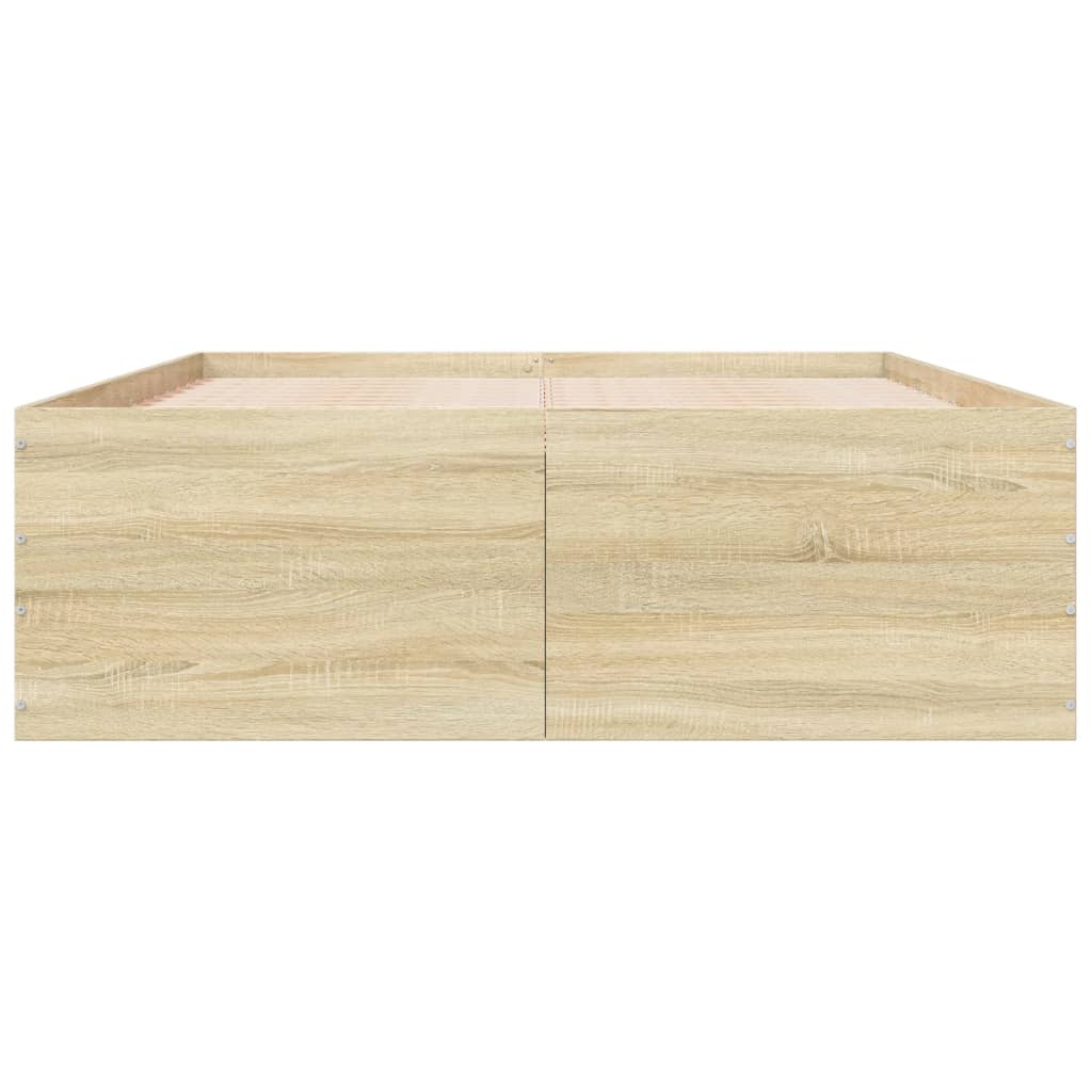 Bedframe bewerkt hout sonoma eikenkleurig 120x190 cm
