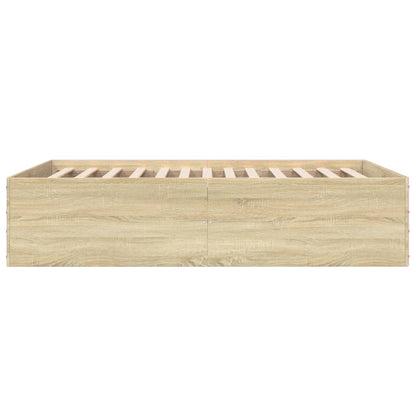 Bedframe bewerkt hout sonoma eikenkleurig 120x190 cm