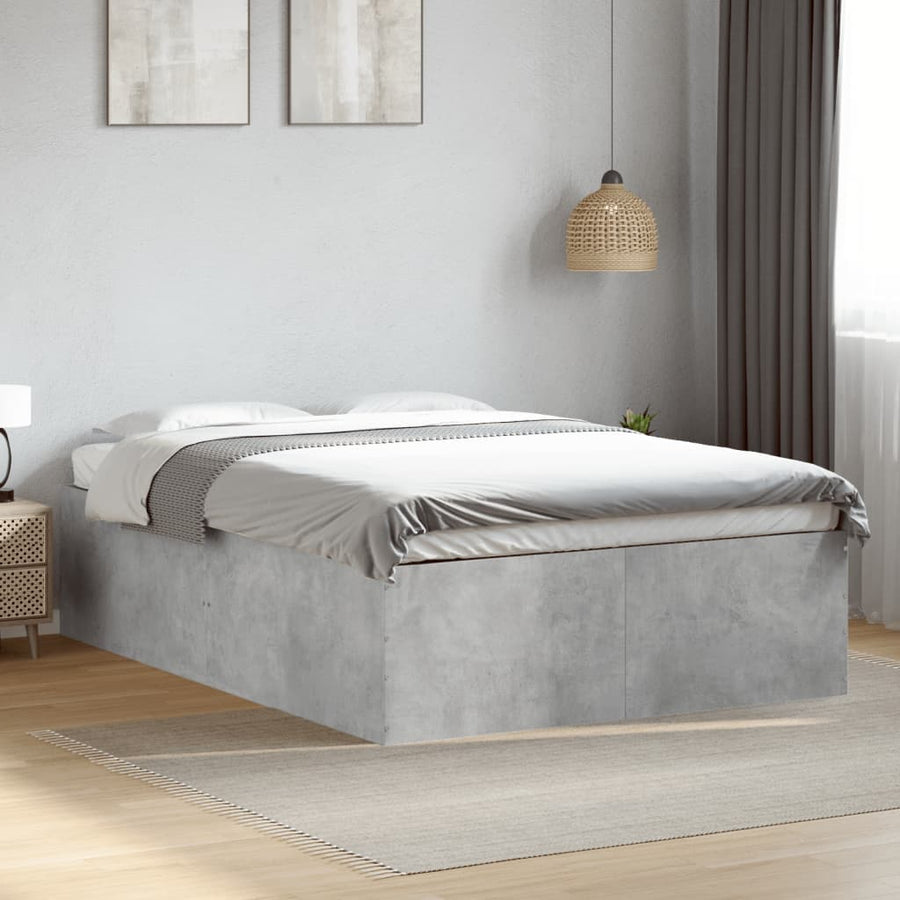 Bedframe bewerkt hout betongrijs 120x190 cm