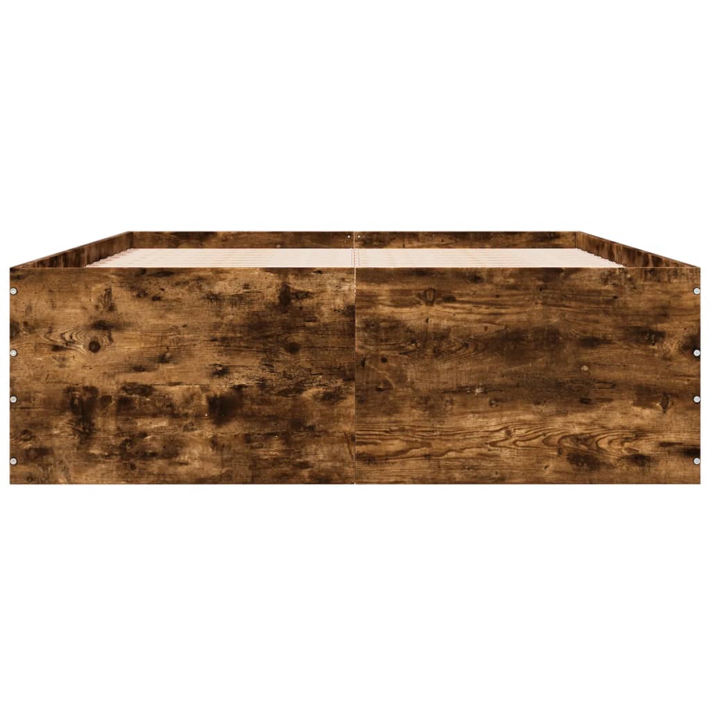 Bedframe bewerkt hout gerookt eikenkleurig 120x190 cm