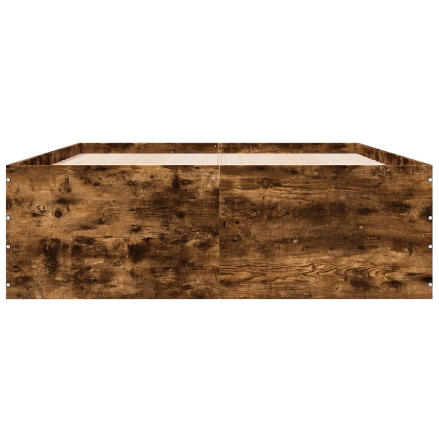 Bedframe bewerkt hout gerookt eikenkleurig 120x190 cm