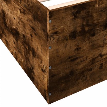 Bedframe bewerkt hout gerookt eikenkleurig 120x190 cm